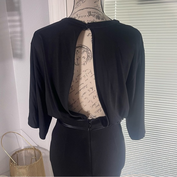 Givenchy Black Open Back Knee Length Tee Shirt Bodycon Viscose Dress Size 6 - Picture 7 of 16